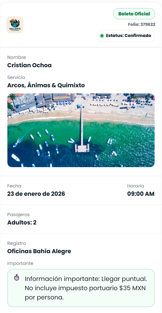 VTE - Boleto confirmado / actualización